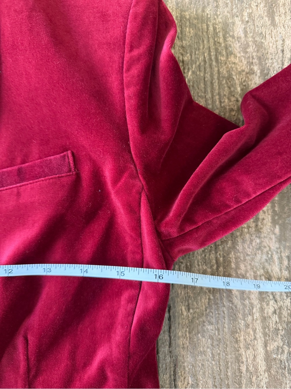 CAbi Ford Red Velvet Suit Set XS 2 Jacket Trouser Holiday Party - Picture 13 of 15
